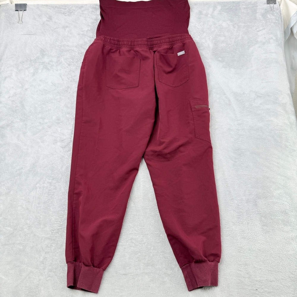 FIGS Maternity Technical Scrub Set Size XL / L Burgundy Jogger V-Neck Medical - Picture 6 of 16